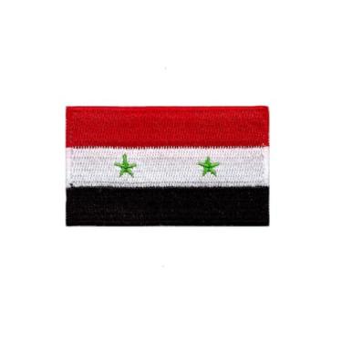 Imagem de Ruoming 1 PÇ Patch de bandeira da Síria bordado a ferro ou costurado, tático, militar, nacional da Síria (Síria)