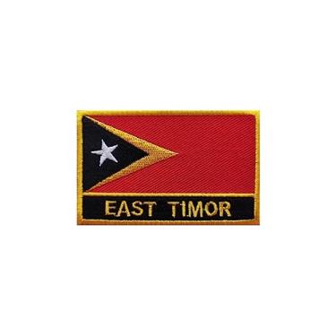 Imagem de Ruoming 1 PÇ Patch de bandeira de Timor Leste, bordado a ferro ou costurado, tático, militar, nacional, Timor Leste