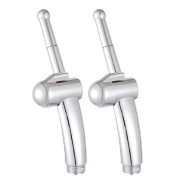 Imagem de Pulverizador de bidê manual ABS 2pes para acessório avançado de bidê de banheiro, spray de jato de controle de pressão de água ajustável, pulverizadores de água de vaso sanitário de mão ergonômicos