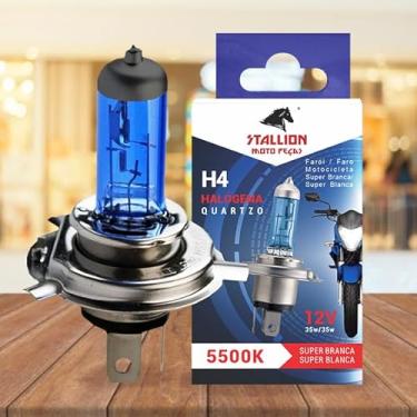 Imagem de Lampada h4 Farol Moto 35w Super Branca 5500k Halogena Stallion Cavalinho Universal 125/160cc