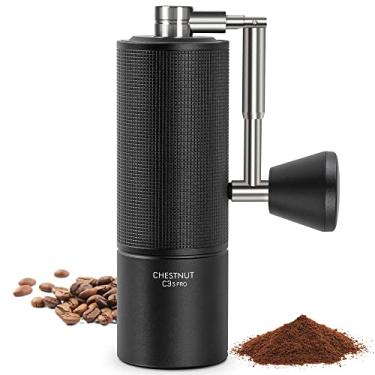 Imagem de TIMEMORE Moedor de café manual Chestnut C3S PRO, moedor de café cônico S2C de aço inoxidável, moedor de café manual com alça dobrável, configuração de moagem ajustável para prensa francesa, preto