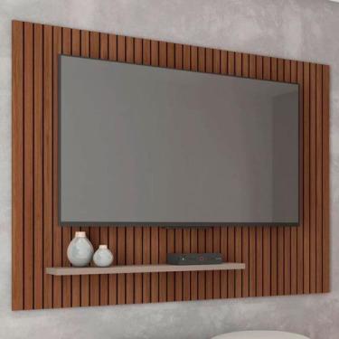Imagem de Painel para TV Até 70 Polegadas com Ripado Aegon Fendi/Havana - Caemmu