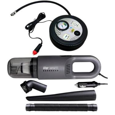 Imagem de Mini Compressor De Ar Automotivo 260PSI 3 Bicos Adaptadores + Aspirado