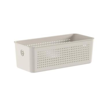 Imagem de Cesto Organizadora Empilhável Alça Dispensa Armário Flow 27 x 12 x 9 c