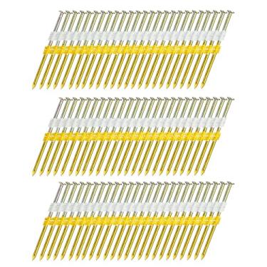 Imagem de meite Pregos de moldura de 21 graus, 7,6 cm x 0,30 cm, cabeça redonda, galvanizada, haste lisa, pregos de moldura agrupados com tira de plástico para pistola de pregador de moldura de 21 graus (2.000
