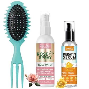 Imagem de Sérum para cabelo com proteína de queratina, antifrizz, controle de frizz, reparo de cabelo - spray de água de rosas para hidratar o cabelo, produtos suaves, escova de cabelo cacheado, escova