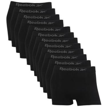 Imagem de Kit 12 Cueca Boxer Reebok Masculina Classic Premium Elastano, Preto, P