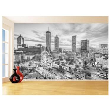 Imagem de Papel De Parede 3D Cidade Prédios Preto Branco 3,5M Ncd370 - Você Deco