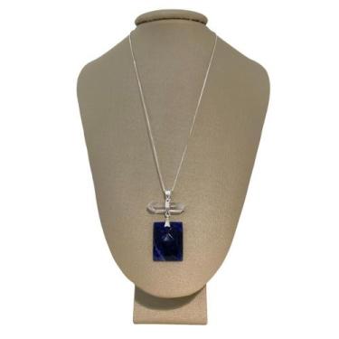 Imagem de Colar 50Cm Prata 925 Claro-Profundo Cristal E Sodalita - Ponte Vecchio