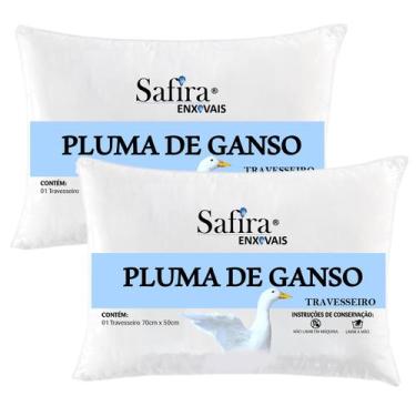 Imagem de Travesseiro pluma de ganso kit 2 un. antialérgico anti ácaros sintétic