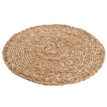 Imagem de Kit 2 Jogo Americano Sousplat Fibra Natural Redondo 36cm - Gira Comerc