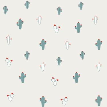 Imagem de Papel de Parede Fofura Baby Cactos Fundo Branco FF4011 - Importado