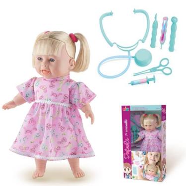 Imagem de Brinquedo Meninas Boneca Baby Minha Primeira Consulta 38cm - Milk Brin