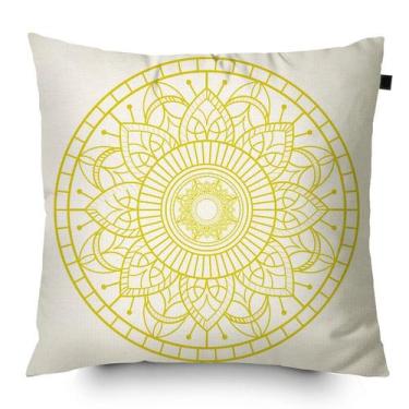 Imagem de Almofada Estampada Mandala 40x40cm Durga Amarela - FASTLAR