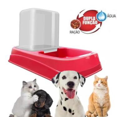 Imagem de Bebedouro Cães Automático Pet Comedouro Ração Cachorro Gato - MecPet