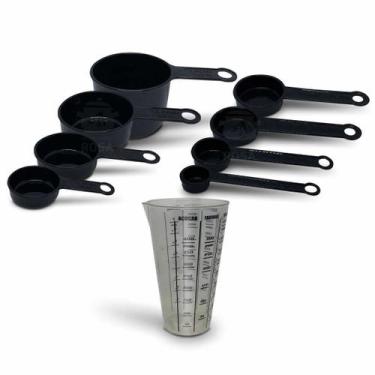 Imagem de Conjunto Medida 9 Peças Copo Preto Xicara Preto Colher Preto Apto ao M
