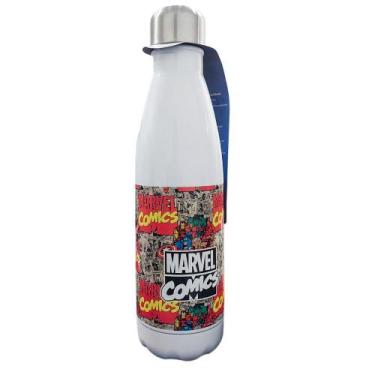 Imagem de Garrafa De Água Aço Inoxidável Marvel Comics Avengers - Luxcel, Branco