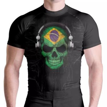 Imagem de Rash Guard Brasil Skull Mc Atlética Esportes, Preto, GG
