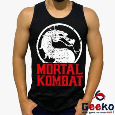 Imagem de Regata Mortal Kombat 100% Algodão Geeko, Preto, M