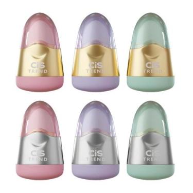 Imagem de Apontador Com Depósito E Borracha Cis Trend 3 Cores Diferent, Rosa