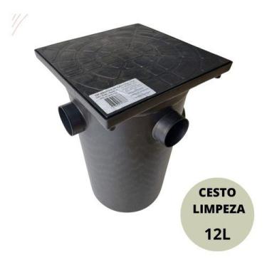 Imagem de Caixa Gordura 12 Litros Com Cesto Para Limpeza 240x365x240mm - taf
