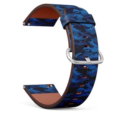 Imagem de THAZEE Pulseira para smartwatch Amazfit GTS 4 / GTS 4 Mini/GTS 3 / GTS 2 / GTS 2e / GTS 2 mini/GTS, pulseira de relógio de couro de substituição de 20 mm (camuflagem de tubarão)