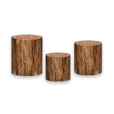 Imagem de Trio De Capa Cilindro  - Efeito Troco De Árvore Madeira 002 - Via Core
