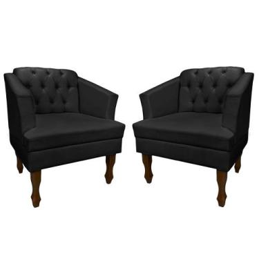 Imagem de Poltrona Kit 02 Unidades Estofada Decorativa Leitura Sala Quarto Consu