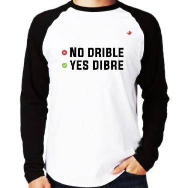 Imagem de Camiseta Raglan No drible, yes dibre Manga Longa - Foca na Moda, Branc
