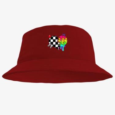 Imagem de Chapéu Bucket Hat Estampado Coraçao - MP Moda Masculina, Único, Vermel