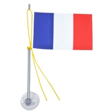 Imagem de Mini Bandeira França Com Ventosa Poliéster (5,5cm X 8,5cm)
