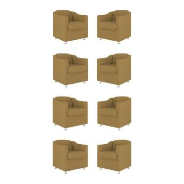 Imagem de Kit 08 Poltronas Decorativas Sala de Espera Clinica Tecido - Balaqui D