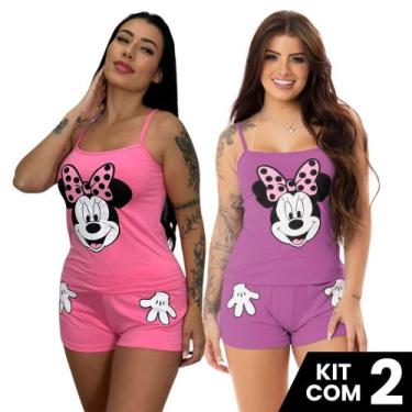 Imagem de Kit 2 Baby Dolls Short e Blusa de Alça Estampado Mãozinha Personagem C