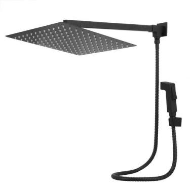 Imagem de Ducha Chuveiro Quadrado Black/Preto 40X40 Inox C/Desviador - Modelar
