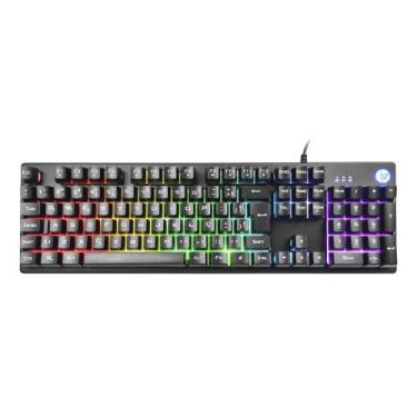 Imagem de Teclado Gamer HP K500F Preto, Membrana, Led, ABNT2