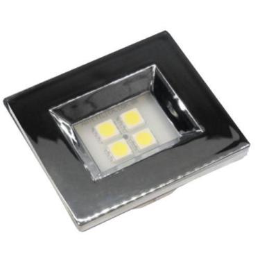 Imagem de Luminária Led Nuze Embutir Retangular 1,2W Cromado, 5000k - Branco Pur