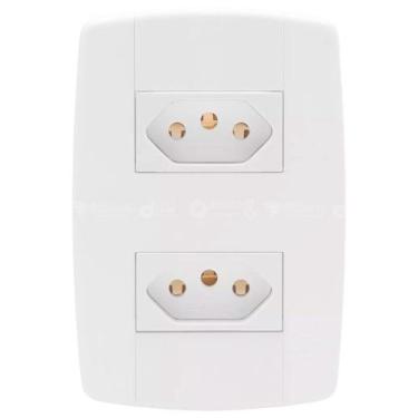 Imagem de Tomada Dupla 10A Monobloco Placa Modular 4X2 Ilumi Lev