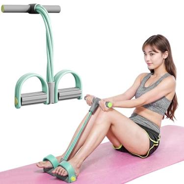 Imagem de Extrator de pedal de ioga, corda elástica natural de 6 tubos de resistência, equipamento de fitness para abdômen AB, cintura, braço, perna, treino, emagrecimento, academia em casa