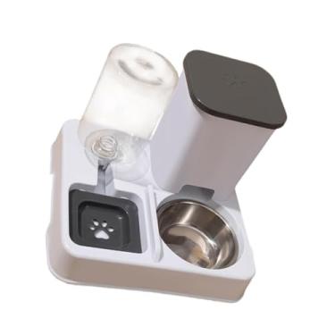 Imagem de Fenteer Comedouro E Bebedouro Automático para Pets, Conjunto Prático de Alimentação, Cinzento/Branco