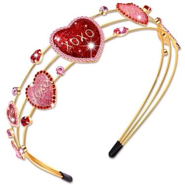 Imagem de NVENF Bandanas femininas de Dia dos Namorados para conversa, coração, amor, xoxo, rosa, pirulito, doces, presentes de festa do dia dos namorados (padrão C)