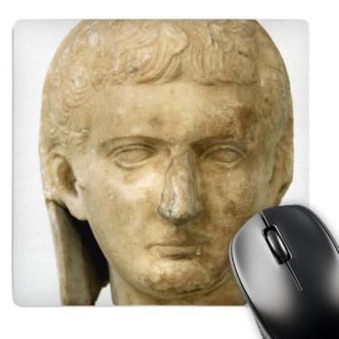 Imagem de 3dRose Mouse pad LLC 20,3 x 20,3 x 0,25 Estátua de Tiberius Imperador Romano Atenas Grécia Prisma (mp_83066_1)