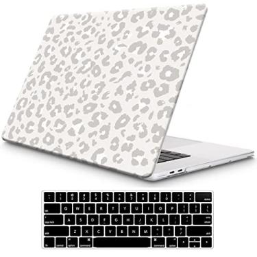 Imagem de Funut Compatível com MacBook Air 13 polegadas Capa 2022 2021 2020 2019 Versão 2018 M1 A2337 A2179 A1932, Capa protetora de plástico rígida e capa de teclado para Mac Air 13 com Touch ID, estampa de leopardo