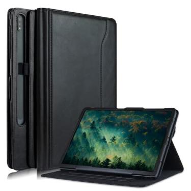 Imagem de DINGGUAGUA Capas compatíveis com Samsung Galaxy Tab S10 Plus 2024/ S9 Plus/ S9 FE Plus 5G 12,4 polegadas 2023 S8+ Plus Capa de negócios de couro PU com rotação 360 automática despertar/hibernar, preta