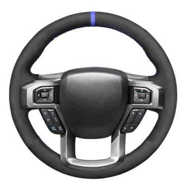 Imagem de MEWANT Capa de volante de carro de camurça DIY para Ford F-150 2015-2020 / F-250 2017-2021 / F-350 2017-2021 / F-450 2017-2021 / F-550 2017-2021 / F-600 2021 020-20 021 / F-650 2021 / F-750 2021 para