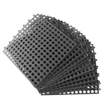 Imagem de OAFHZMAO Pacote com 12 Ladrilhos de Piso Interligados de 12"x12" com Furos de Drenagem, Tapete de Chuveiro Antiderrapante de Pvc Macio, Tapete de Almofada Interligado Modular para (Pacote Com 12 Unida