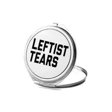 Imagem de SpreadPassion Espelho compacto Leftist Tears, presente de lágrimas esquerdas, espelho fotográfico de lágrimas esquerdas, espelho de maquiagem de viagem, espelho pequeno de mão, espelho de bolso