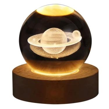 Imagem de Luminária Esfera Cristal Mesa Led Planeta Planetário Sistema Solar Enfeite Decorativo Quarto 6cm (02)