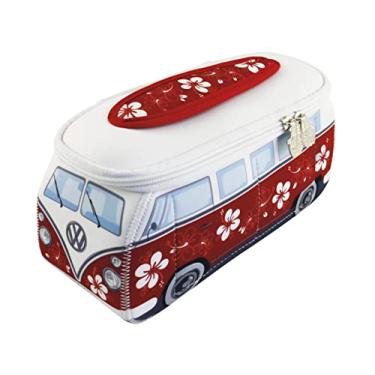 Imagem de BRISA Coleção VW – Volkswagen Neoprene Universal Maquiagem Cosméticos Higiene Pessoal Bolsa Farmácia Viagem em Design de Ônibus T1 (Hibisco/Vermelho/Grande), Hibisco/vermelho, Grande (30 x 14 x 12