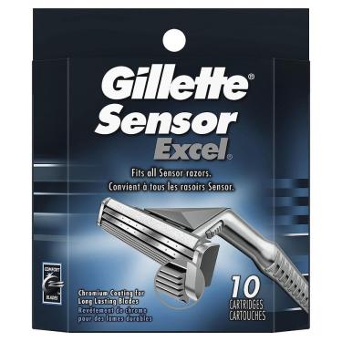 Imagem de Recargas Razor Blade, sensor Gillette Excel masculino, 10 unidades