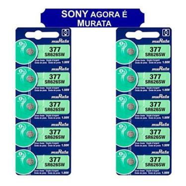 Imagem de 10 Baterias Sony 377 Sr626sw Murata Original Lr626 177 Ag4 Lithium par